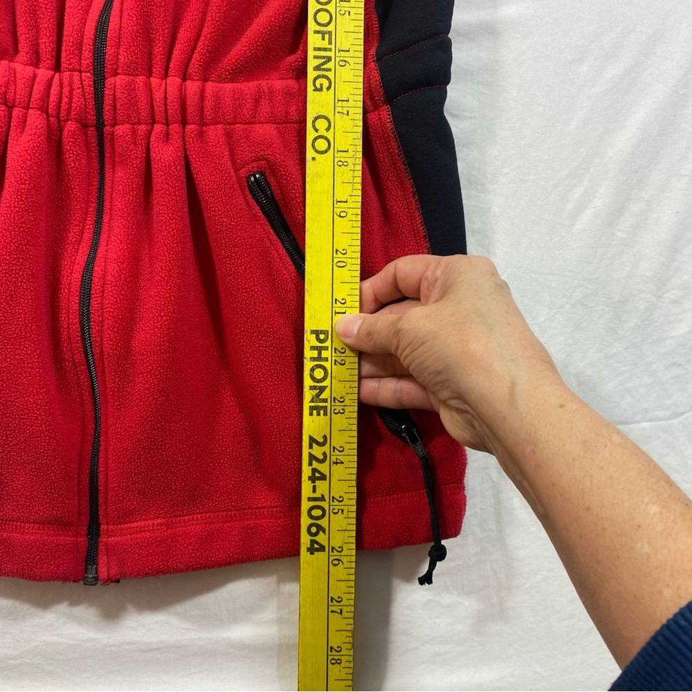 The North Face Vest Women's Red Sleeveless zip front zip pockets cinch waist - Picture 8 of 12